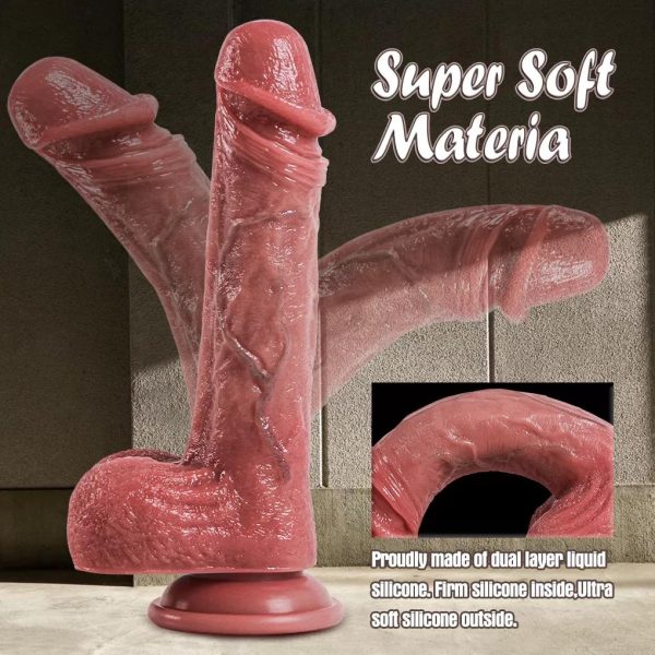 Master Perfection Dildo Jake - Ultra Yumuşak Çift Katmanlı Mavi Damarlı Realistik Yapay Penis (8.1") - Görsel 3