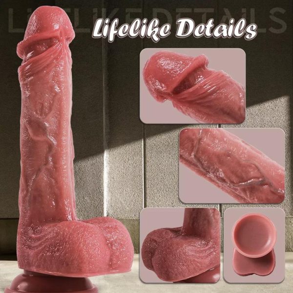 Master Perfection Dildo Jake - Ultra Yumuşak Çift Katmanlı Mavi Damarlı Realistik Yapay Penis (8.1") - Görsel 4