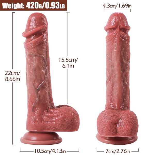 Master Perfection Dildo Jake - Ultra Yumuşak Çift Katmanlı Mavi Damarlı Realistik Yapay Penis (8.1") - Görsel 7