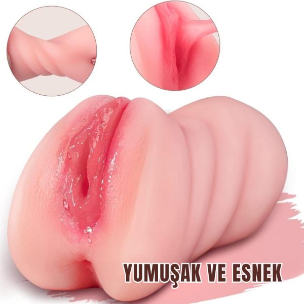 Premium Masturbator Daria - Realistik Dokulu Oral Anal Vajinal 3 in 1 Titreşimli Suni Vajina - Görsel 3