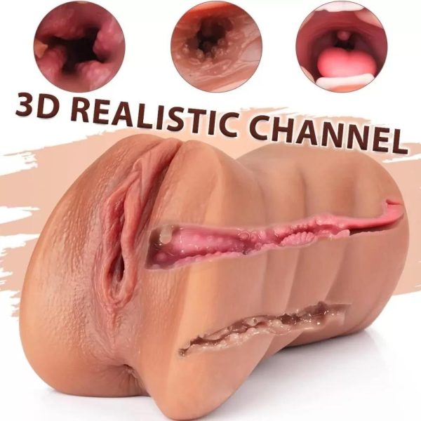 Premium Masturbator Daria - Realistik Dokulu Oral Anal Vajinal 3 in 1 Titreşimli Suni Vajina - Görsel 3