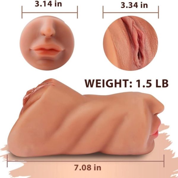 Premium Masturbator Daria - Realistik Dokulu Oral Anal Vajinal 3 in 1 Titreşimli Suni Vajina - Görsel 6