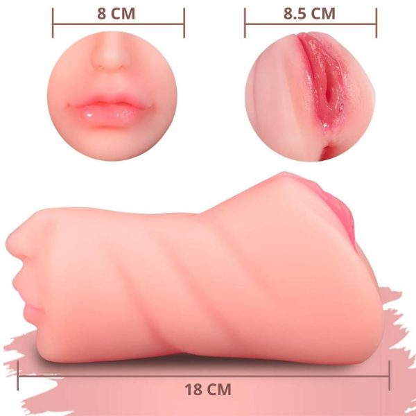 Premium Masturbator Daria - Realistik Dokulu Oral Anal Vajinal 3 in 1 Titreşimli Suni Vajina - Görsel 6