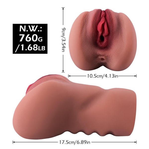 Premium Masturbator Natasha - Realistik Dokulu Melez Anal Vajinal 2 in 1 Titreşimli Suni Vajina - Görsel 5
