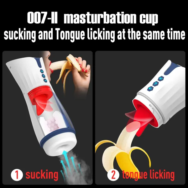 007-2 Suck - İnleme Sesli Emiş Özellikli ve Yumuşak Dil Hareketli Suni Vajina Otomatik Oral Mastürbatör - Görsel 6