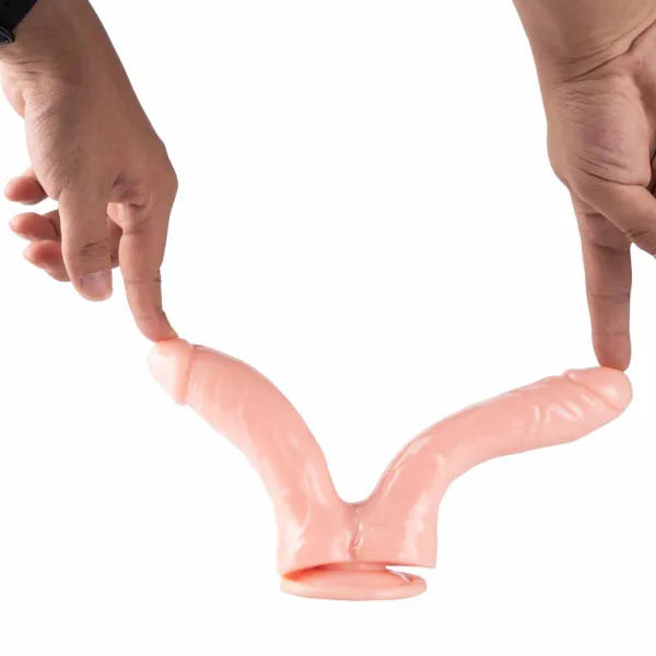 Çift Uçlu Ten Rengi Realistik Dildo - Görsel 5