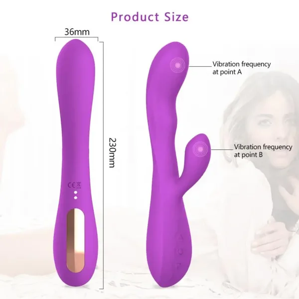 Modern Uyarıcılı Rabbit Vibratör Pembe - Mor - Görsel 2