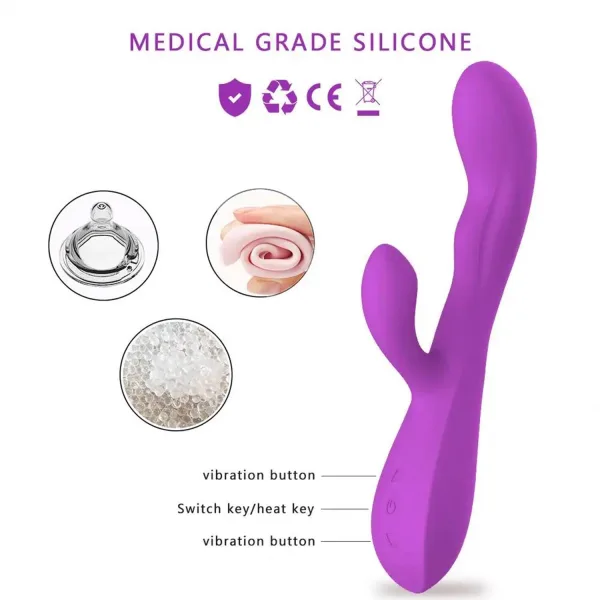 Modern Uyarıcılı Rabbit Vibratör Pembe - Mor - Görsel 3