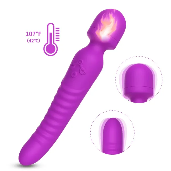Çift Taraflı Wand Vibratör Mor - Görsel 4