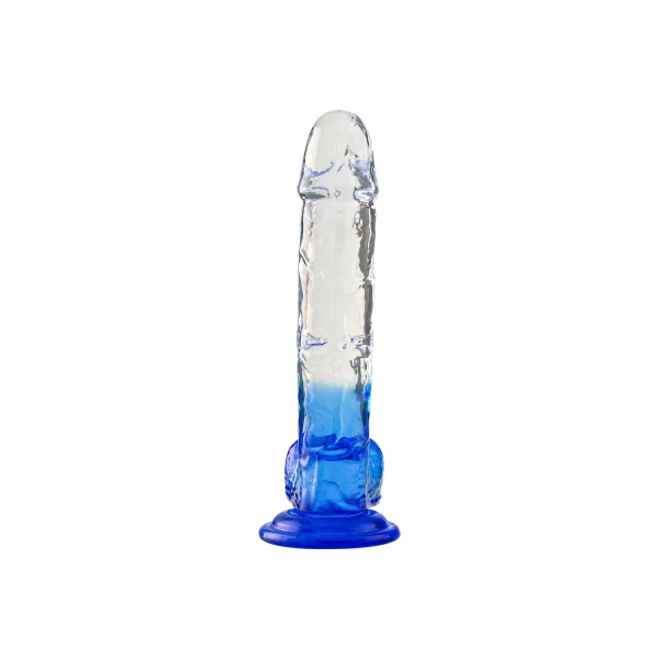 Silikon Şeffaf Mavi-PEMBE Realistik Dildo 20 cm - Görsel 2