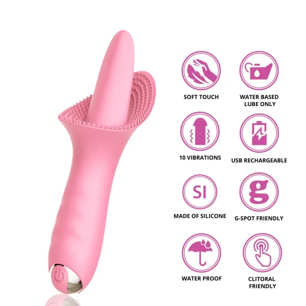 Tırtıklı Dil Vibratör Pembe - Görsel 4
