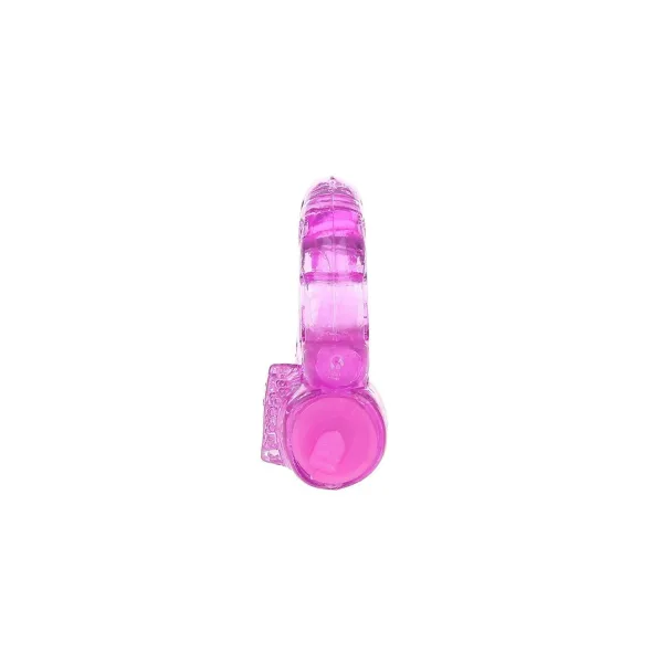 Titreşimli Pembe Silikon Penis Halkası - Görsel 3