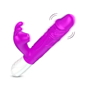 V50 - Şarjlı Akıllı Isıtma Özellikli Güçlü Titreşimli G-Spot ve Klitoris Uyarıcı 2 in 1 Yapay Penis Rabbit Vibratör