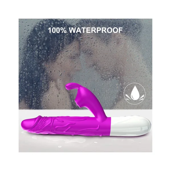 V50 - Şarjlı Akıllı Isıtma Özellikli Güçlü Titreşimli G-Spot ve Klitoris Uyarıcı 2 in 1 Yapay Penis Rabbit Vibratör - Görsel 4