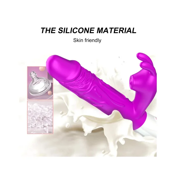 V50 - Şarjlı Akıllı Isıtma Özellikli Güçlü Titreşimli G-Spot ve Klitoris Uyarıcı 2 in 1 Yapay Penis Rabbit Vibratör - Görsel 5